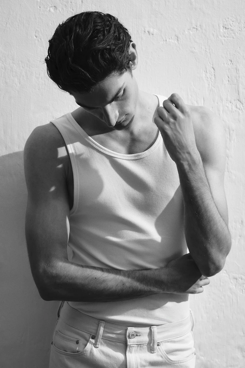 Slim-Fit Ribbed Tank Top