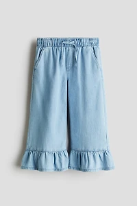 Pantalon court d'aspect denim