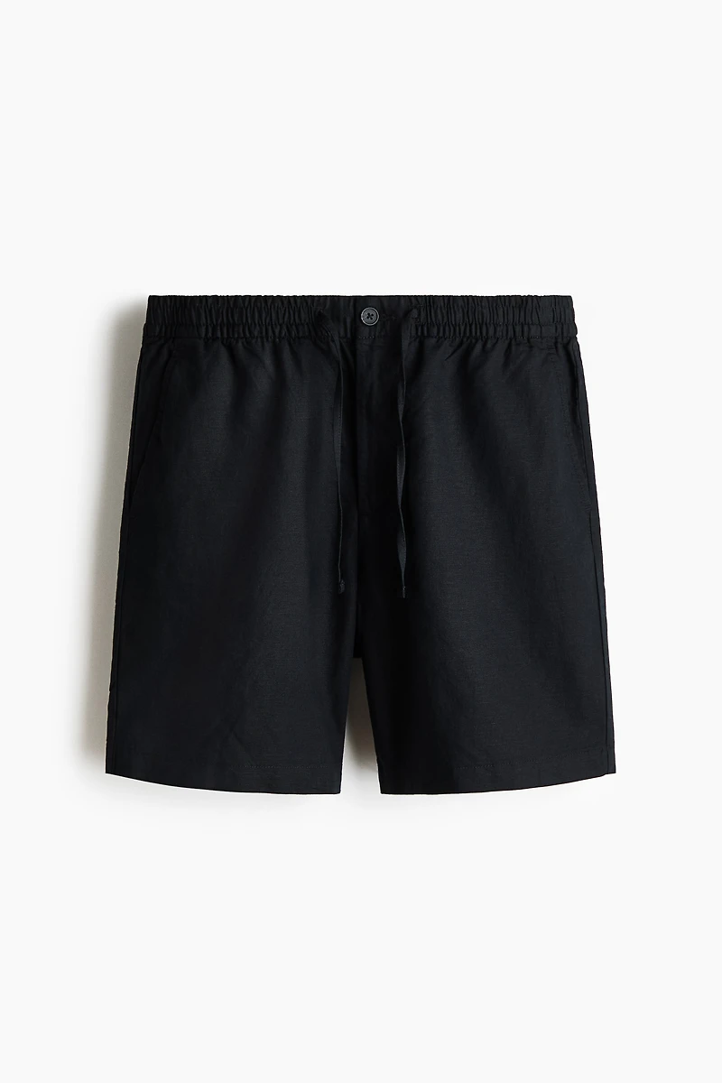 Regular-Fit Linen-Blend Shorts