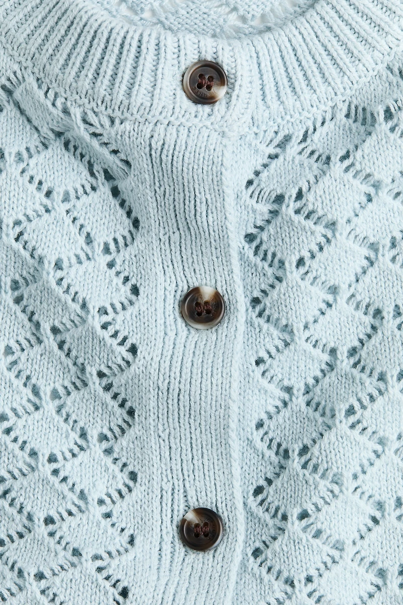 Gilet à mancherons en tricot pointelle