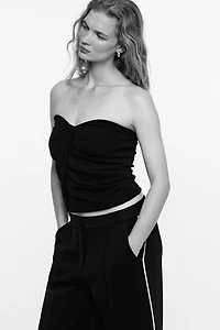 Draped Interlock Bandeau Top