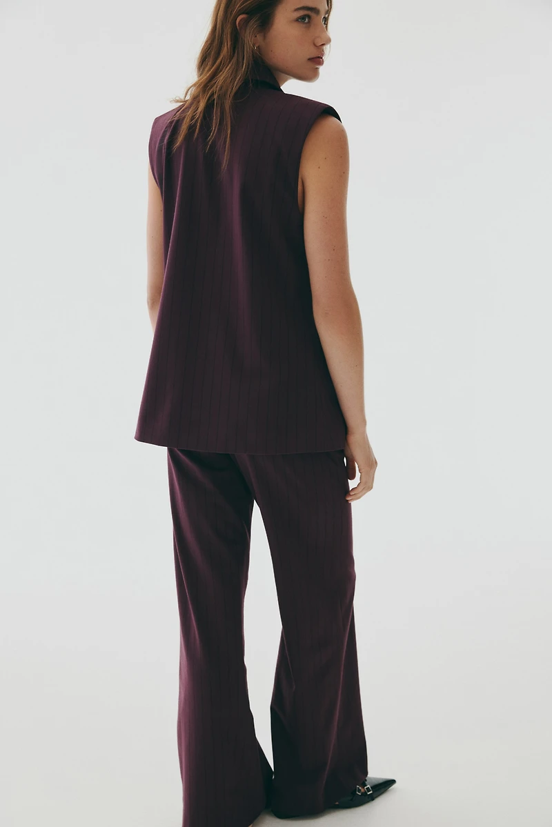 Gilet à la taille sans manches en lin mélangé