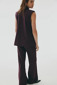 Gilet à la taille sans manches en lin mélangé