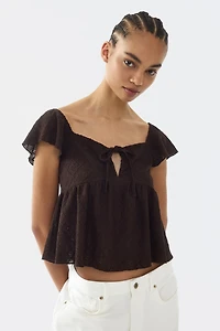 Blouse en jersey pointelle