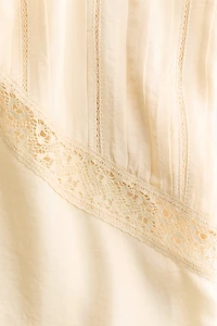 Lace-Trimmed Pintucked Top