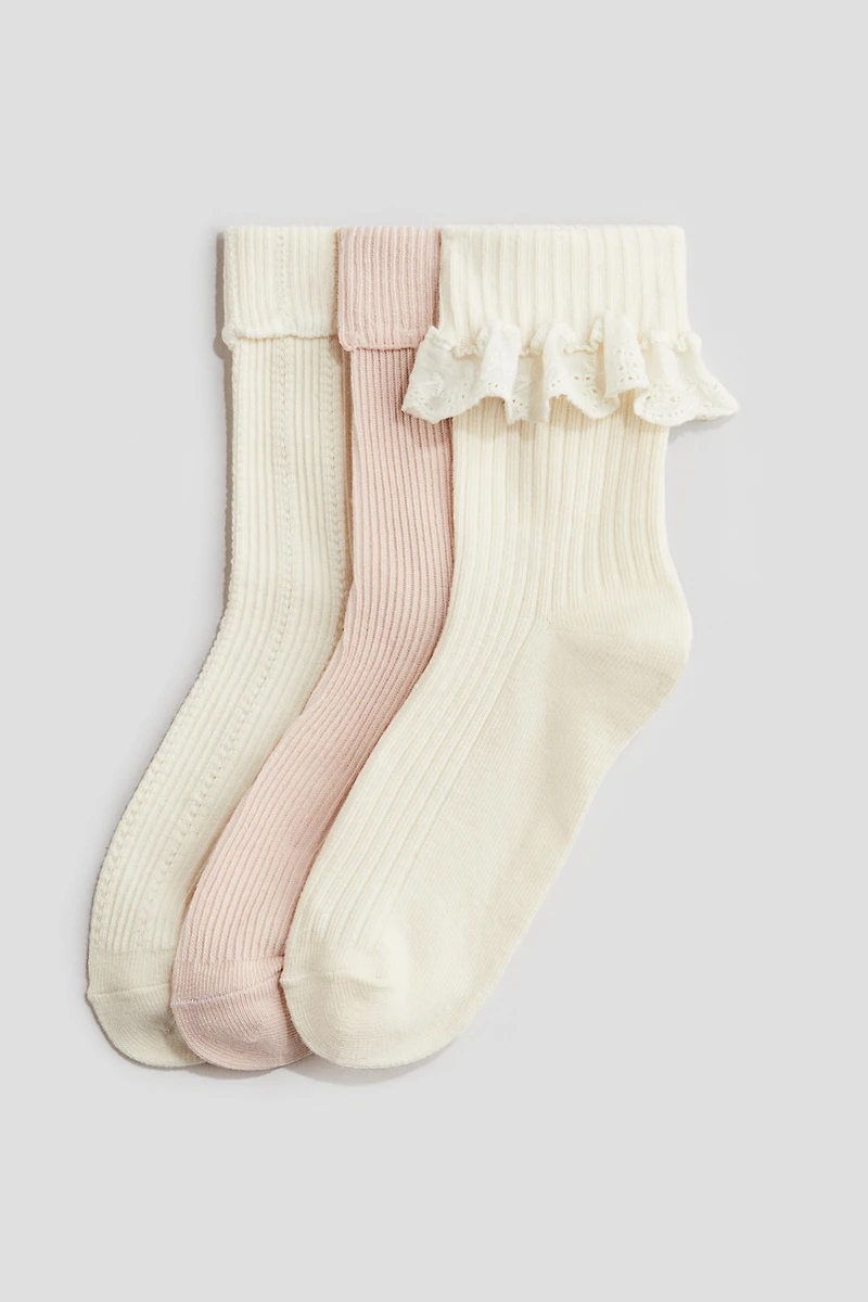 3-pack Socks with Overlocked Trim