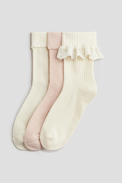 3-pack Socks with Overlocked Trim
