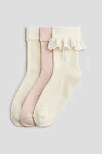 3-pack Socks with Overlocked Trim