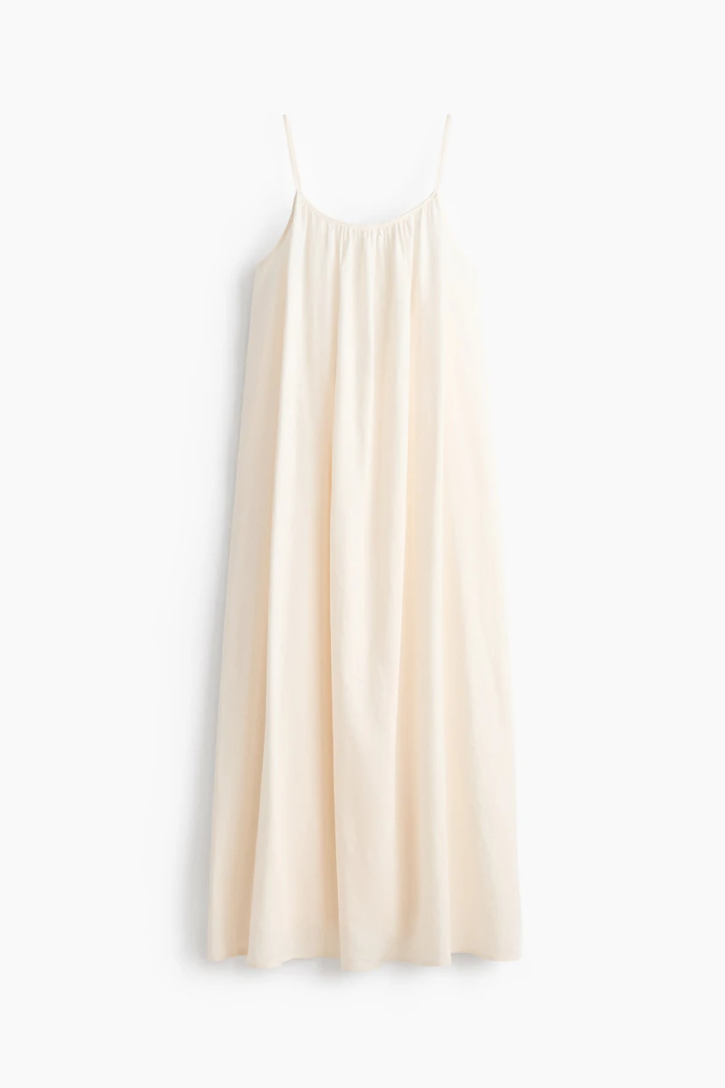 Linen-Blend Casual Dress