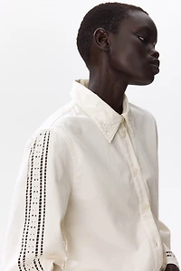 Veste en coton avec broderie anglaise