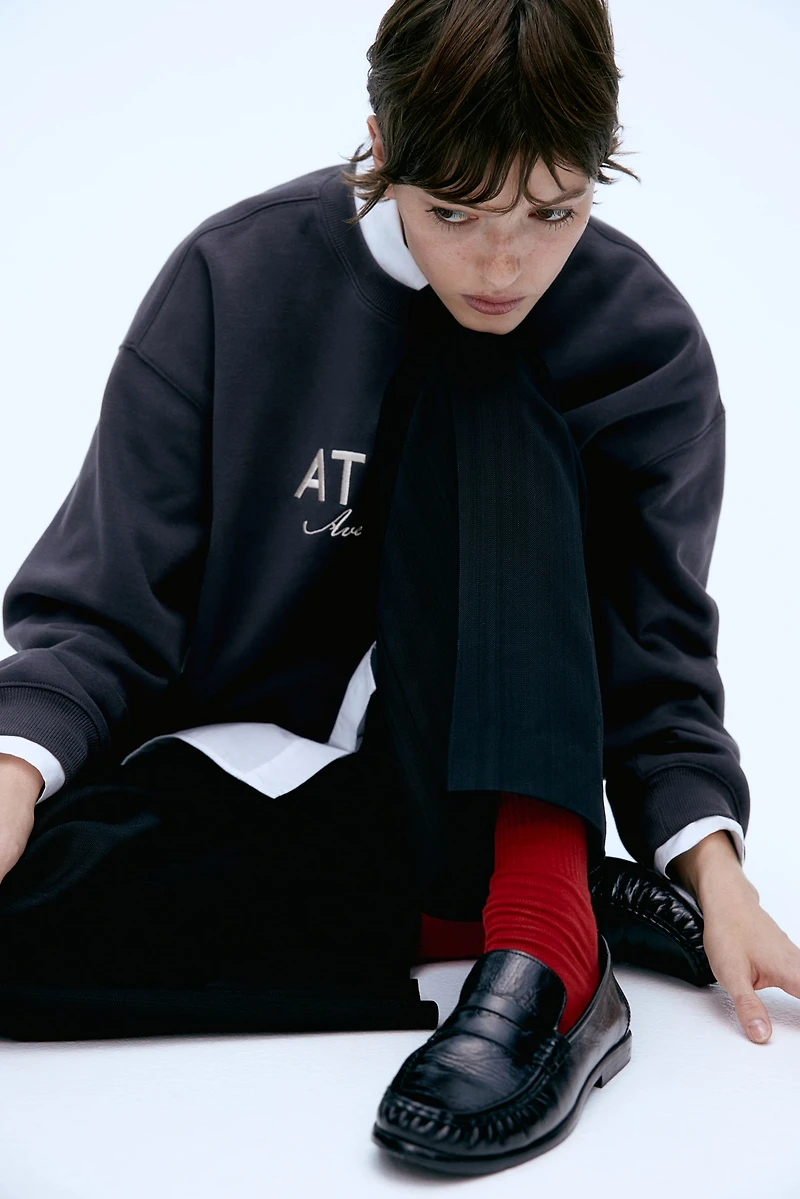 Sweatshirt with Text Motif