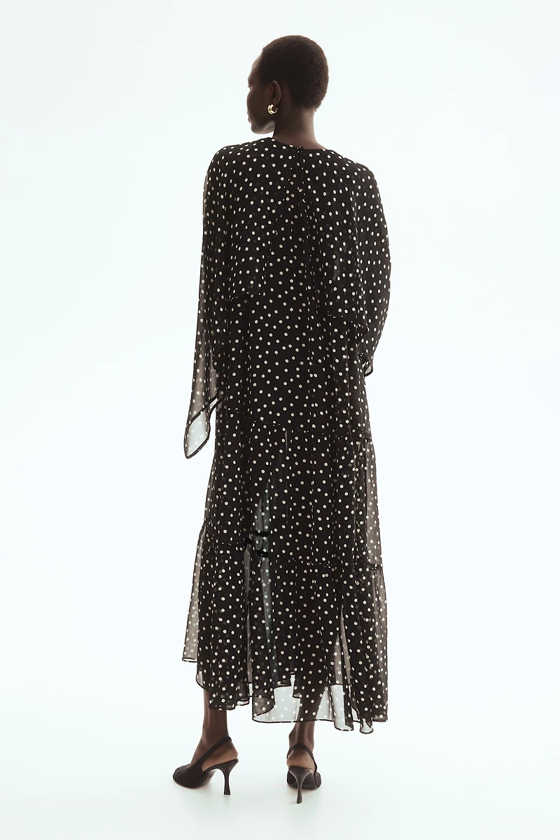 Tiered Cape-Detail Dress