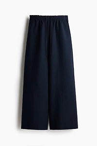 Wide-Leg Linen-Blend Pants