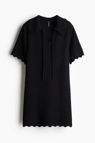 Pointelle-Knit Dress