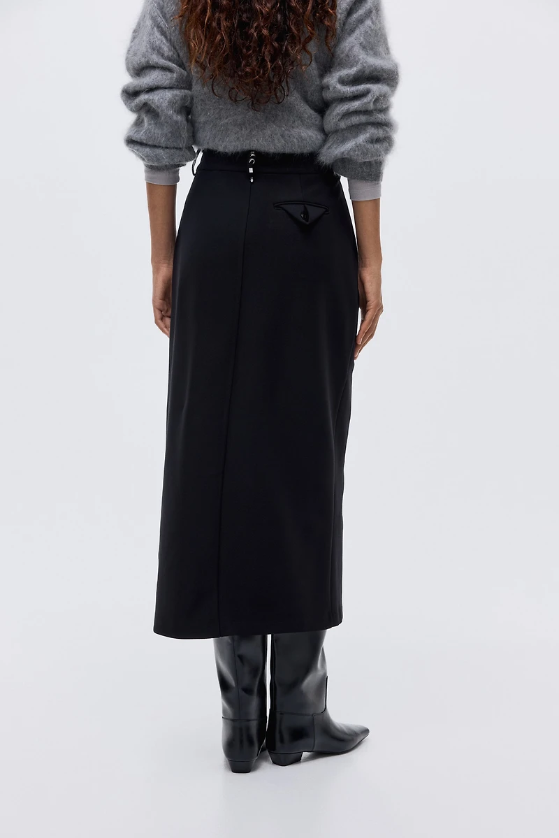 Rivet-Detail Pencil Skirt