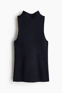 Rib-Knit Mock Turtleneck Top