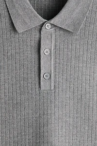 Regular Fit Textured-Knit Polo Shirt