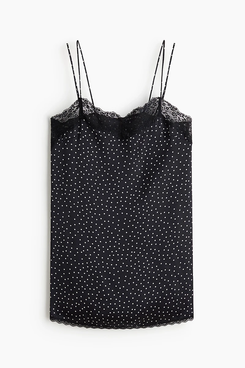 Lace-Trimmed Satin Nightgown