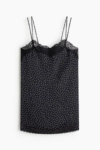 Lace-Trimmed Satin Nightgown