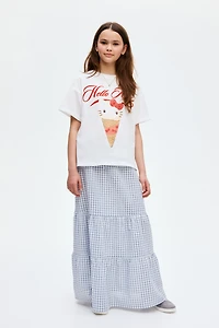 Tiered Cotton Skirt