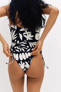 Padded-Cup Drawstring-Detail Swimsuit