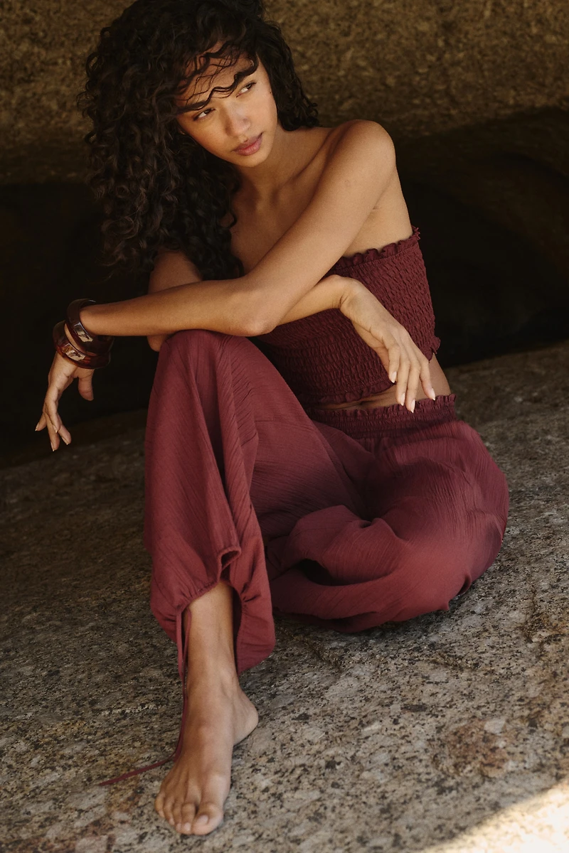 Pantalon de plage froissé