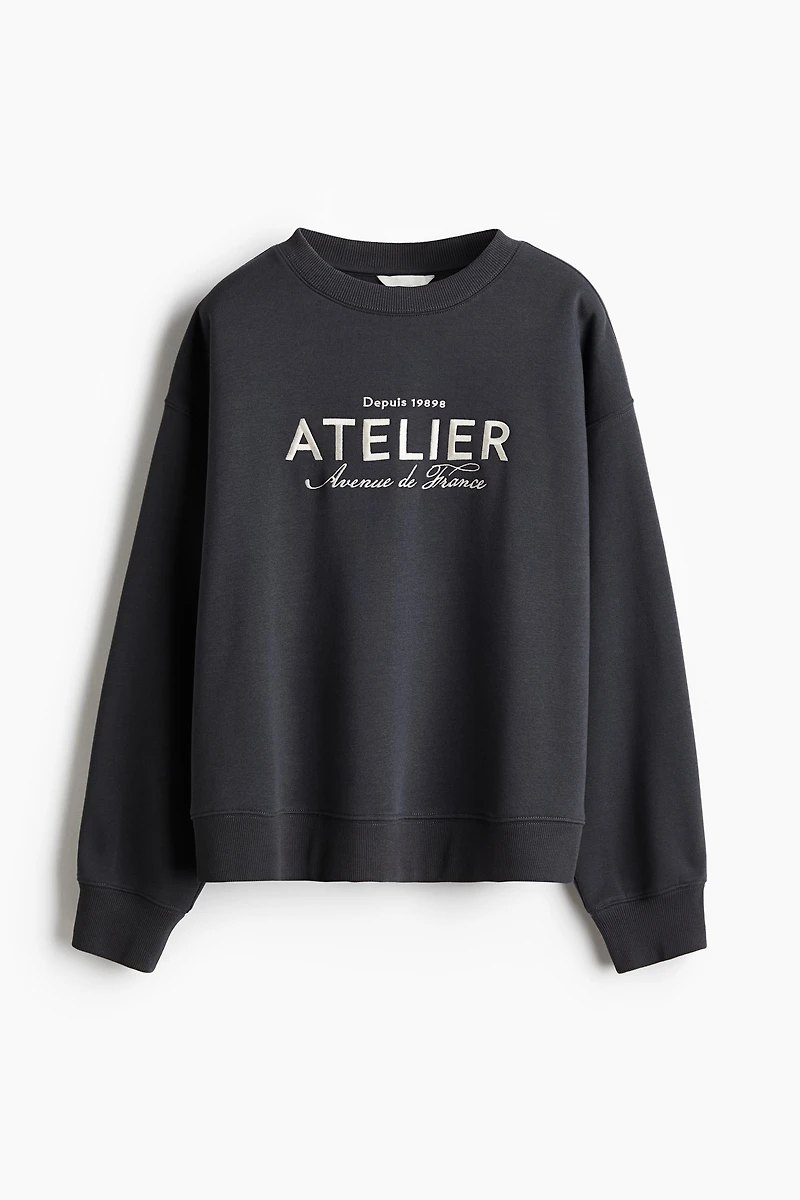 Sweatshirt with Text Motif