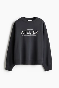 Sweatshirt with Text Motif