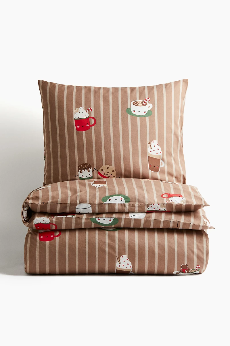 Housse de couette lit simple à motif