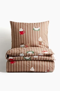 Housse de couette lit simple à motif