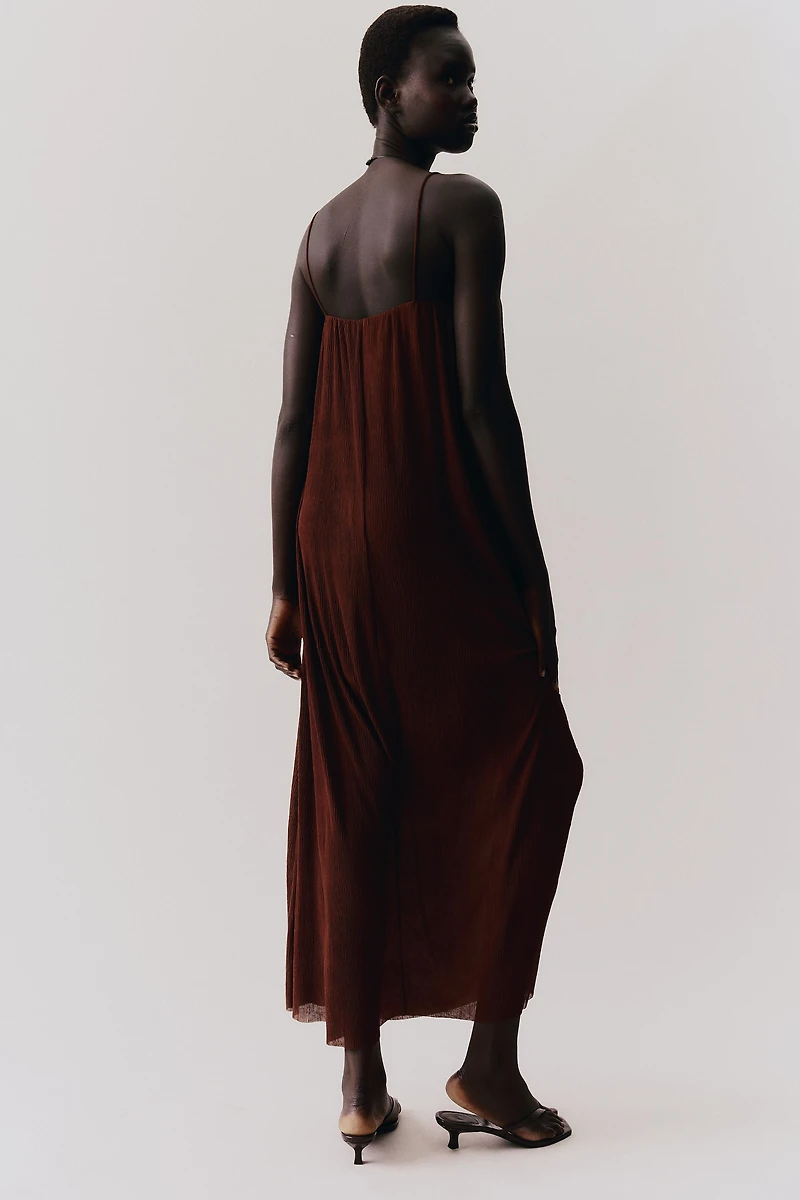 Plissé Strappy Dress