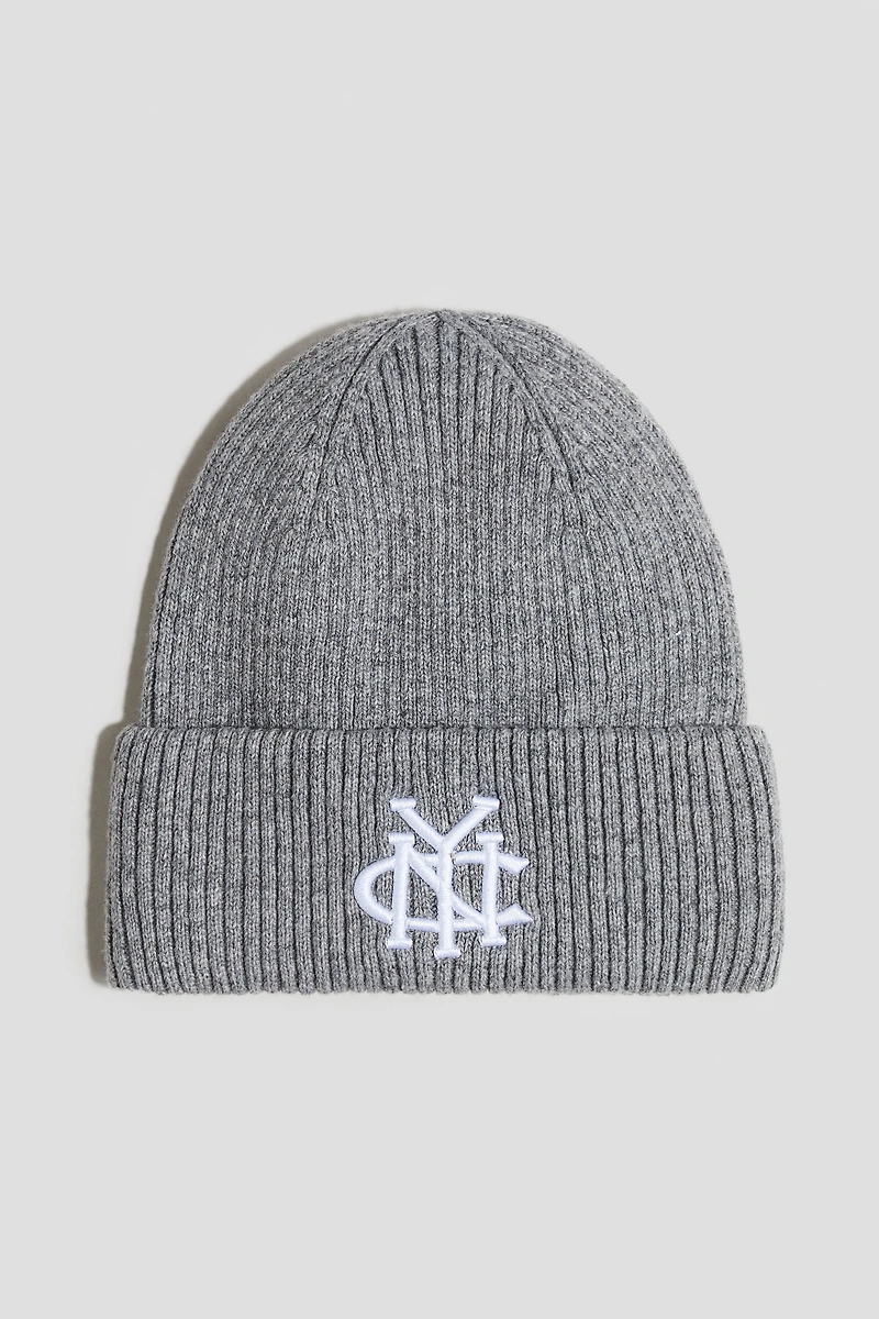 Embroidered-Detail Beanie