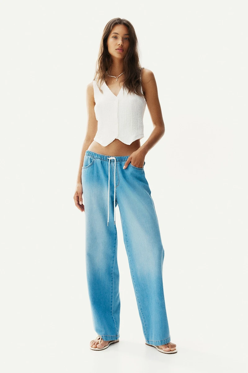 Denim Drawstring Pants