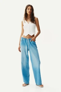 Denim Drawstring Pants