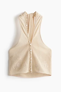 Haut de plage brodé en coton