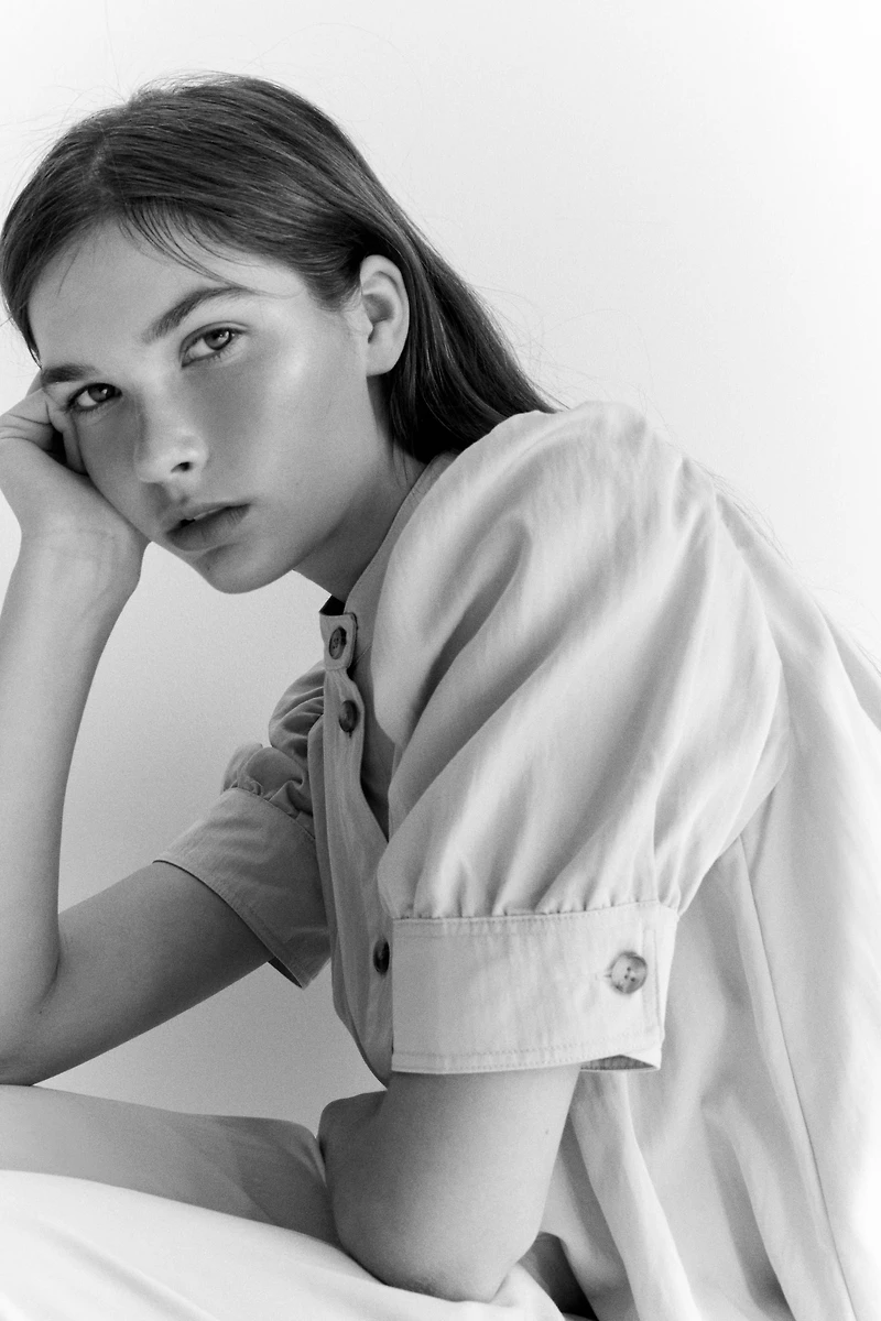 Bubble-Hem Twill Shorts