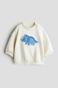 Motif-Detail Brushed-Inside Sweatshirt