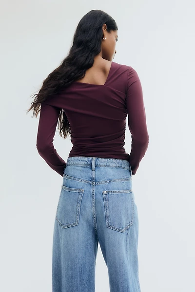 Draped One-Shoulder Top