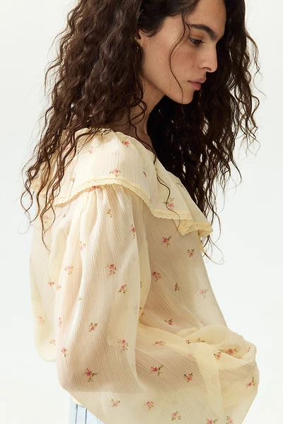 Crinkled chiffon blouse