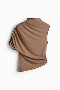 One-Sleeve Mock Turtleneck Top