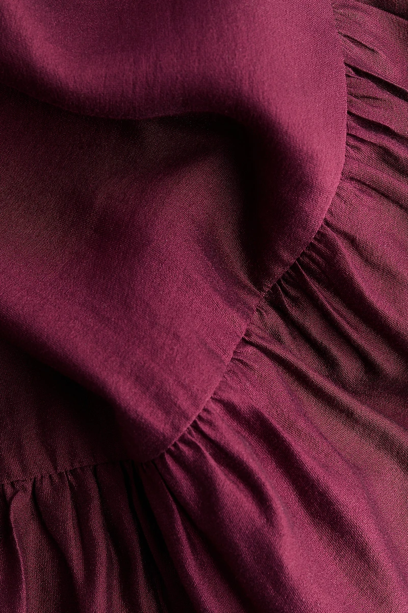 Ruffle-Trimmed A-Line Dress