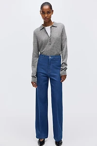 Jean droit taille haute