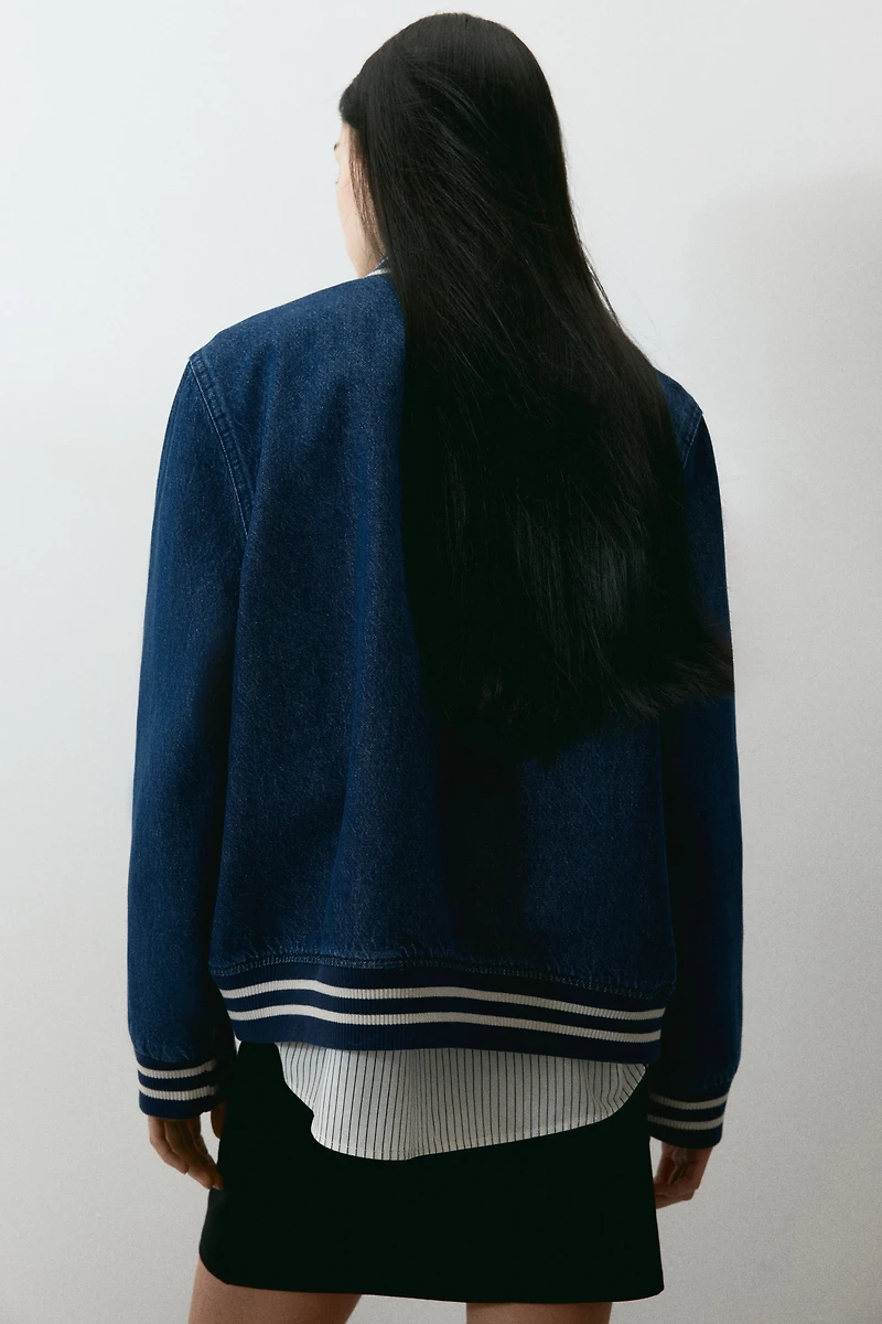 Denim Baseball Jacket