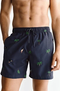 Patterned Swim Shorts