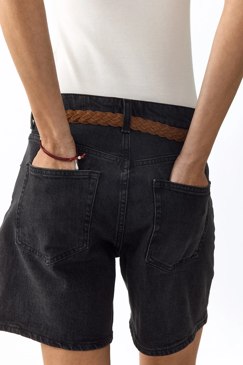 High-Waist Denim Shorts