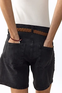 High-Waist Denim Shorts