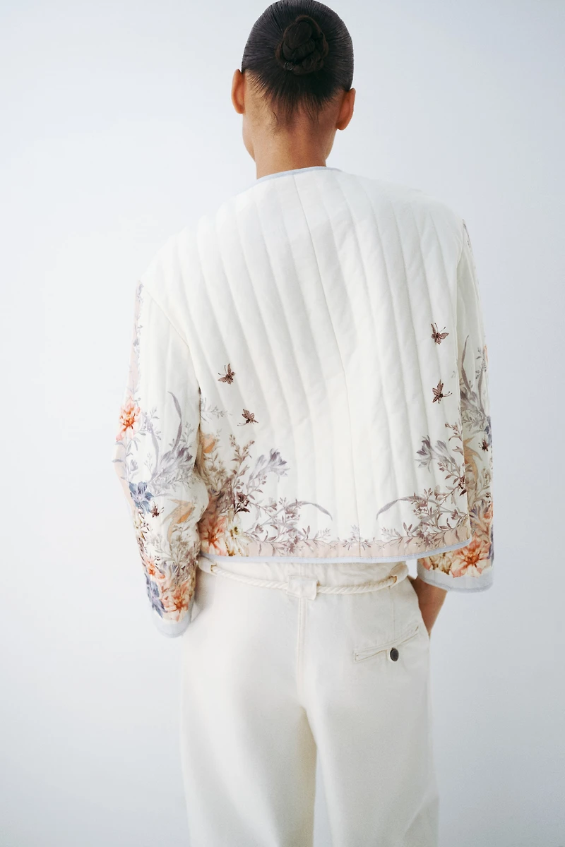 Quilted Linen-Blend Jacket