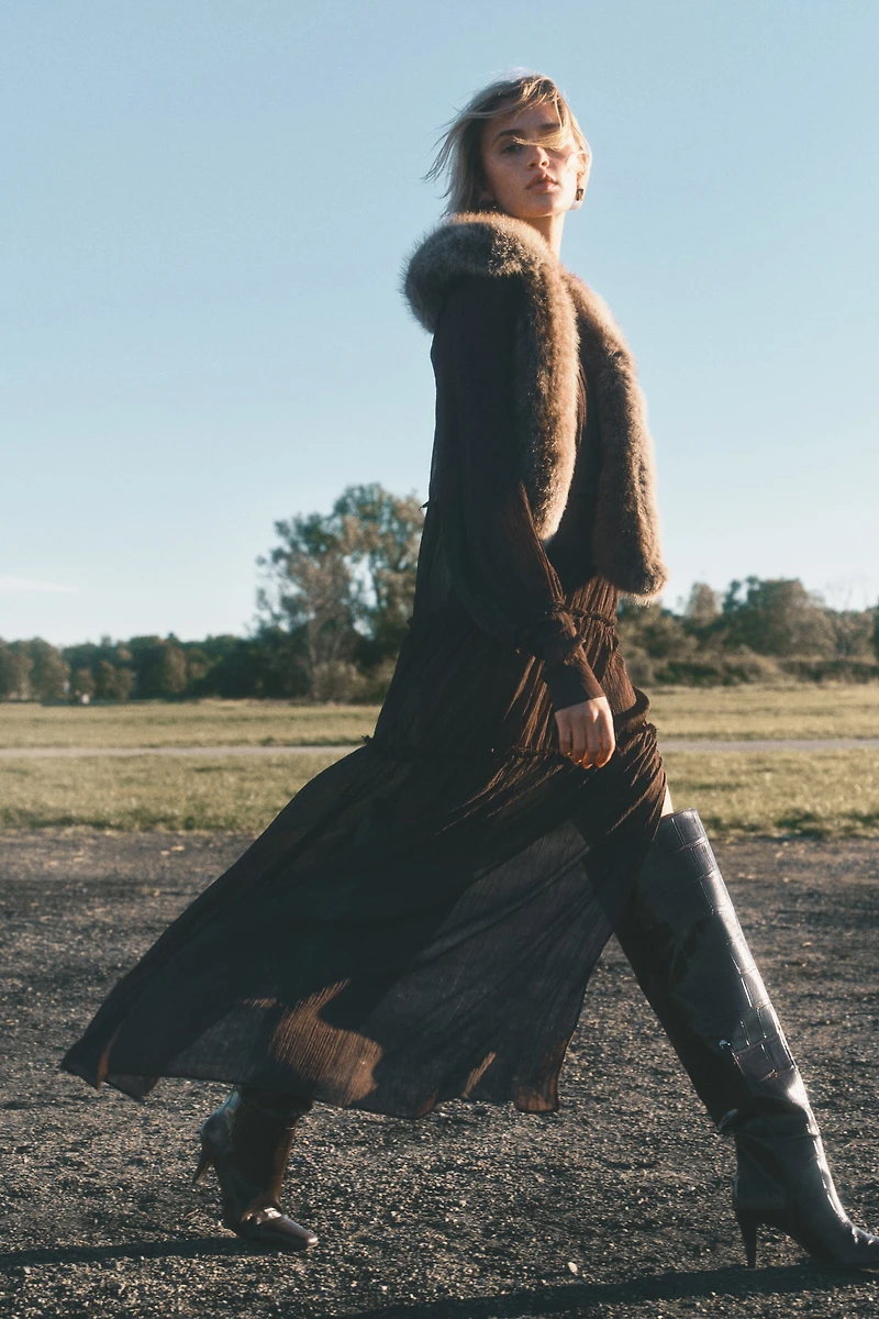 Robe maxi en mousseline