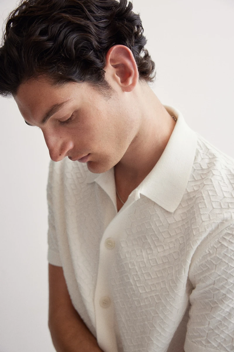 Regular-Fit Textured-Knit Shirt