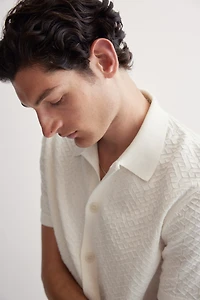 Regular-Fit Textured-Knit Shirt